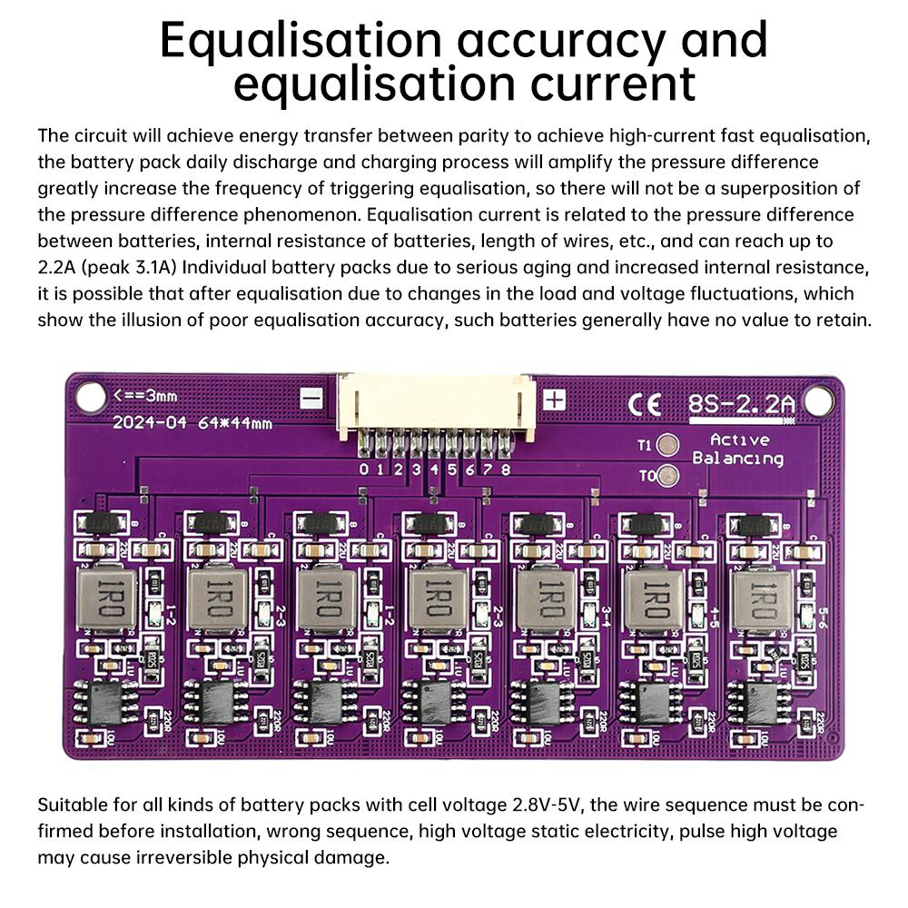 3S 4S 6S 8S 14S Capacitor Active Balancer Lithium Battery Balance Board Lifepo4 Lithium Titanate Battery Balancer 2.2A/3.1A