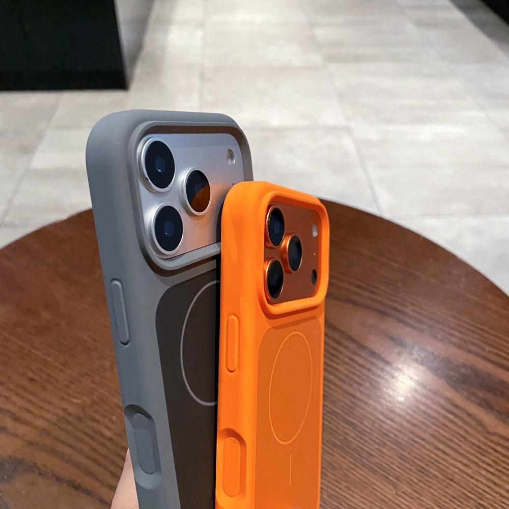 Оригинальный однотонный жидкий силикон для чехла MagSafe для iPhone 17 Pro 17 Pro Max, большое окно, ощущение кожи, противоударный чехол