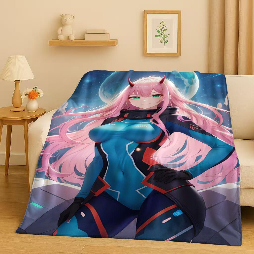 3D Сексуальная Девушка Зеро Ту DARLING in The FRANXX Мультяшное Фланелевое Одеяло, Мягкий Теплый Плюшевый Плед для Дома Спальни Кровати Дивана Покрывало Офиса