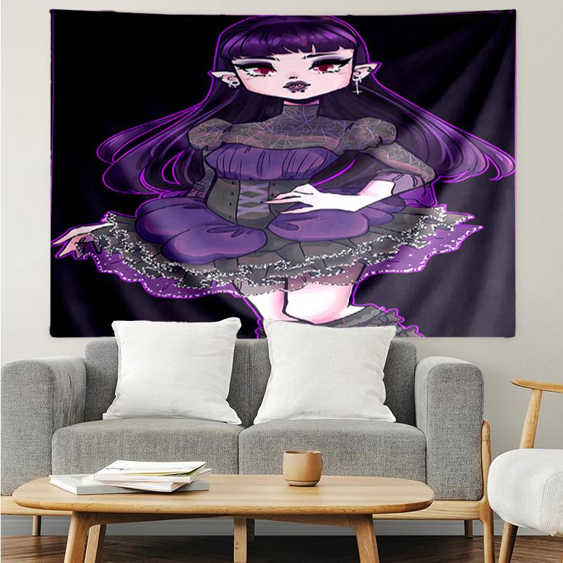 Monster-High Print Tapestry, Backdrop, Easy Setup, Ideal for Bedroom, Office & Living Room, with Aesthetic Wall Hanging Decor.