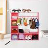 Doll Clothes Wardrobe with 10 Hangers Girl Doll Clothing Storage Closet Dollhouse Figure Doll Accessories Garment Display Box