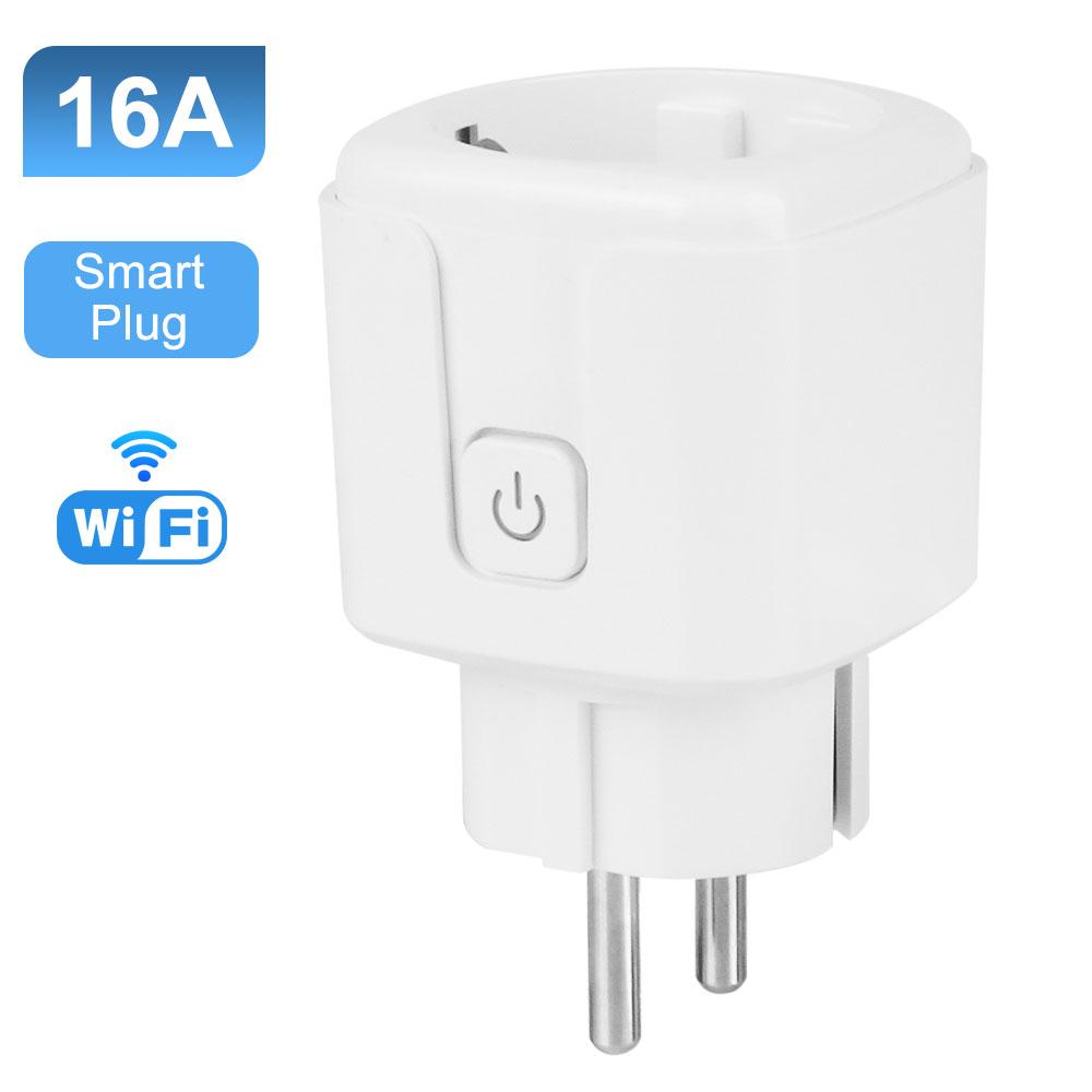 Умная розетка EU 16A с дистанционным управлением, приложением Smart Life, Wi-Fi, умной розеткой с поддержкой мониторинга питания и Google Assistant Alexa
