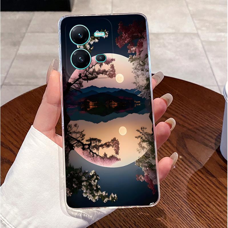 Чехол для телефона Vivo V25 Y35 Роскошный Милый Сердце Любви Кролик Забавный Рисунок Прозрачный Силикон ТПУ Мягкий Корпус Задняя Крышка