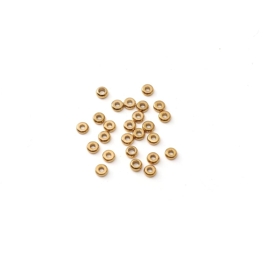 5-100 шт. Плоские круглые бусины-разделители из нержавеющей стали для изготовления браслетов, ожерелий и других ювелирных изделий своими руками