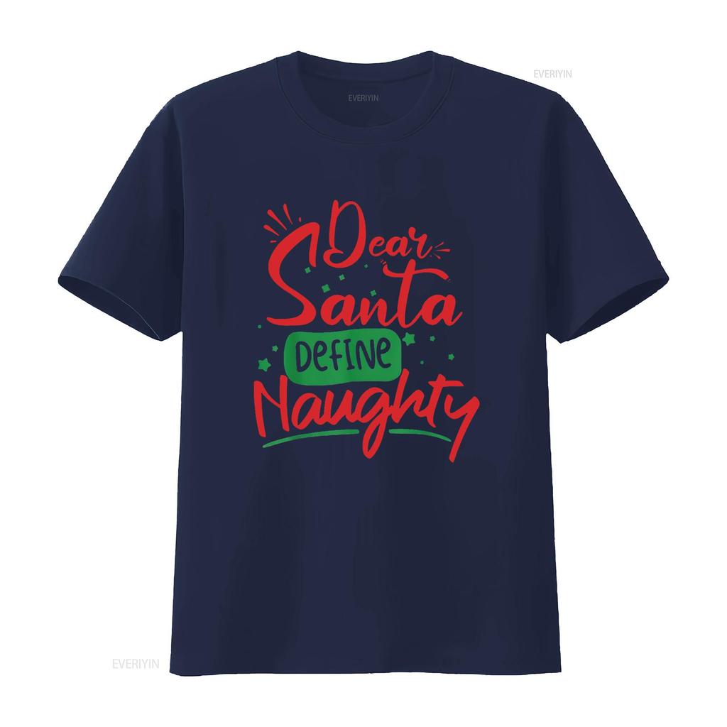 Womens Dear Santa Define Naughty T Shirt Funny Christmas Matching Black Medium vintage Washed Soft Comfortable graphic