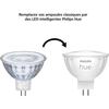 Ampoule connectée - PHILIPS HUE - MR16 - Lumiere blanche - Compatible bluetooth - Lot de 2 - Fonctionne avec App et voix