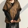 Autumn Winter Loose Hooded Down Vest Double Zipper Thicken Waistcoat Outwears Women Down Warm Vest