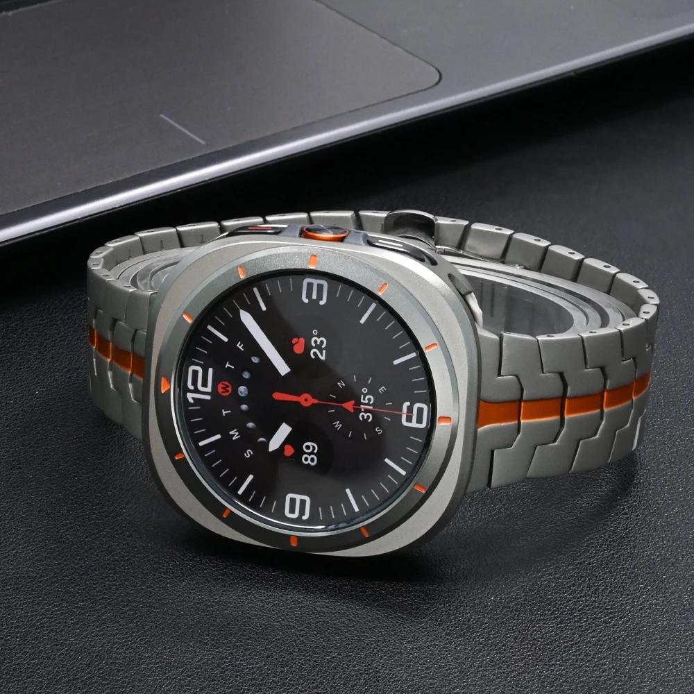Алюминиевый корпус Стальной ремешок для Samsung Galaxy Ultra Watch 7 47 мм Роскошный ремешок для SAMSUNG GALAXY ULTRA 47 47MM Браслет
