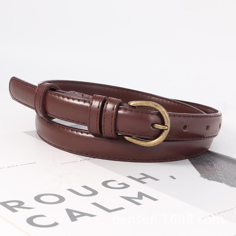 Stylish Style Minimalist Pu Belt With Alloy Pin Buckle For Daily Suitable Use