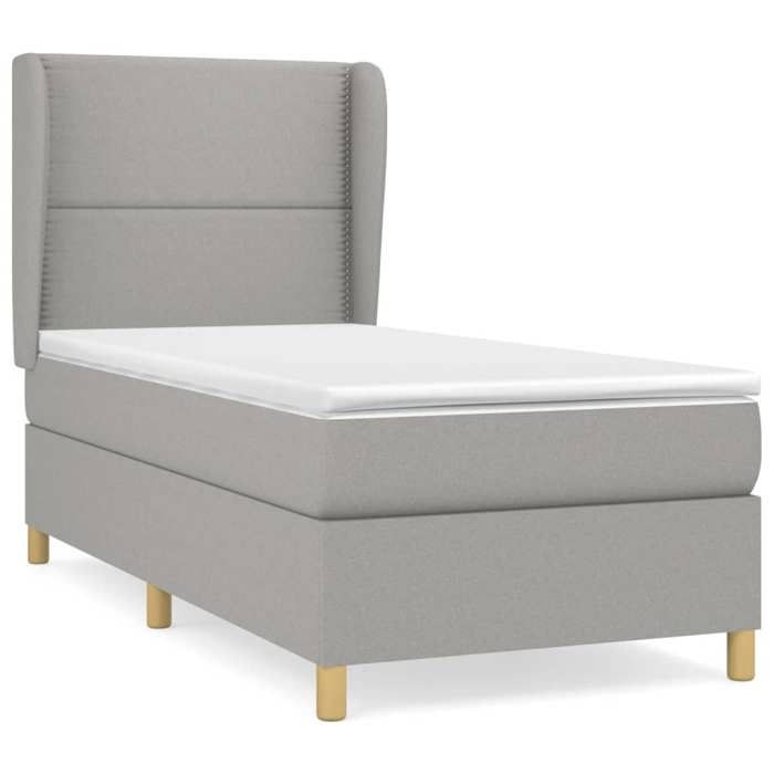 Maison Exclusive - Sommier à lattes de lit avec matelas Gris clair 90x200 cm Tissu