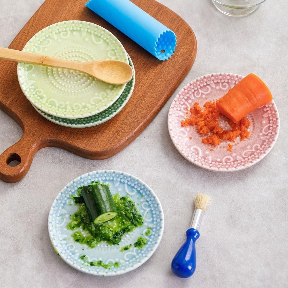 2-in-1 Round Vegetable Grinding Tool Glazed Hand Grinder Masher Ceramic Ginger Grater Restaurant