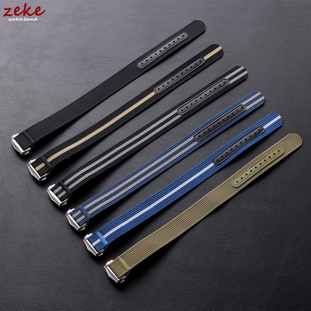Ribbed Nylon Watch Band 20mm for Omega Diving Watch Strap Folding Buckle Bracelet Loop Military Washable Blet for Men Watchbands