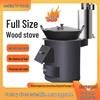 Портативная бездымная дровяная печь: Обогрев для помещений/улицы с большим чугунным горшком, энергоэффективный, особо толстый дизайн.
