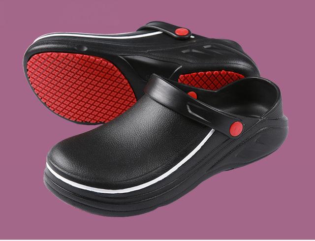 Тапочки унисекс. Нескользящая водонепроницаемая маслостойкая кухонная рабочая обувь для шеф-повара. Нескользящая повседневная обувь без шнуровки для ресторана и отеля.