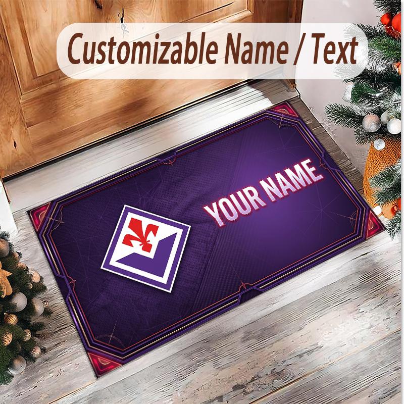 Personalized Crystal Velvet Carpet Fiorentina FC Pattern Non Slip Floor Rug