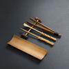 3/4/5Pcs Bamboo Carbonized Teaware Set Tea Tray Teaspoon Tea Clip Needle Exquisite Tea Making Tool Accessories Spoon Tongs