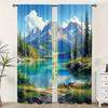 2pc,  Curtains Mountain Lake Blackout  Polyester Versatile for Holiday Parties, Home Decor
