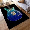 Blue Gradient Electric Guitar Design Rug, Non-slip rug suitable for living room and bedroom sofas.