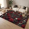 Skull Gothic Theme Soft Crystal Velvet Rug Custom Name & Text Print Non Slip Floor Rug for Bedroom Living Room
