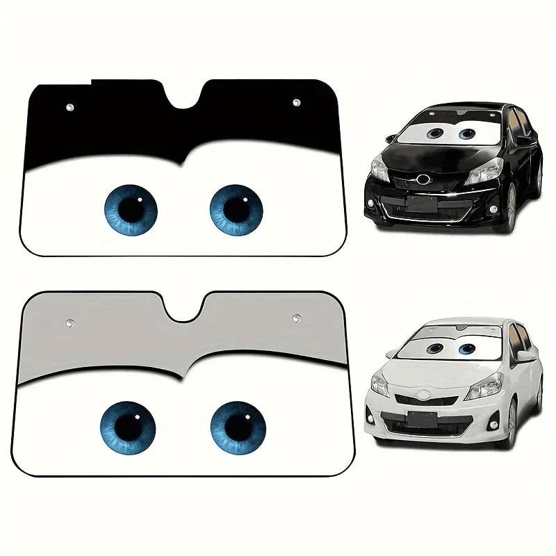 Cool Your Car Instantly Funny Eyes Windshield Shade Sunshade Blocks UV Rays and Folds for Easy Storage Accessories amabilis Updated