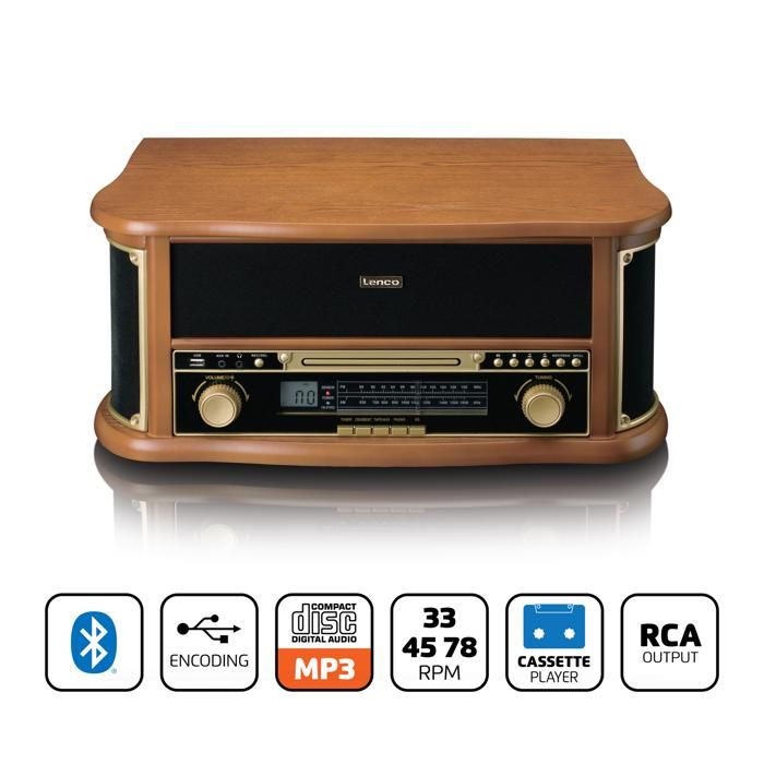 Lenco tcd-2551wd classic phono chaînes vinyle
