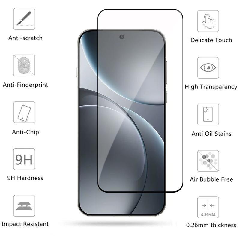 Стекло Full Cover для OPPO Find X9 Pro Закаленное стекло Защитная пленка для экрана OPPO Find X9 Pro HD Защитная пленка для телефона OPPO Find X9 Pro