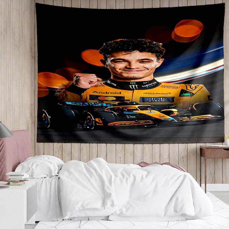 Lando-Norris Print Tapestry, Backdrop, Easy Setup, Ideal for Bedroom, Office & Living Room, with Aesthetic Wall Hanging Decor.