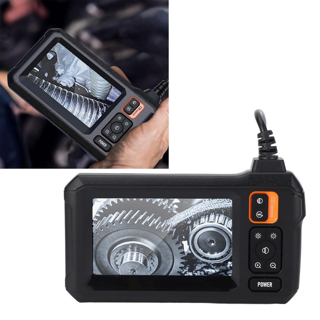 Эндоскопическая камера с подсветкой, 4,3-дюймовый IPS-экран, угол обзора 170 градусов, водонепроницаемый HD-бороскоп IP67