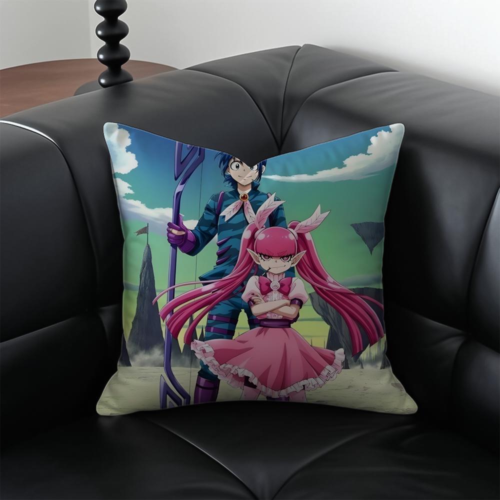 Anime Welcome To Demon School Irumakun Cushion Cover Pillow Case Antidustmite Invisible zipper silky plush cushion
