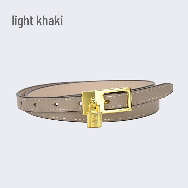 Женский модный кожаный ремень с пряжкой-фиксатором и регулируемыми карманами — тонкий универсальный дизайн