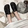 Womens Shoes Retro National Wind Gauze Disc Buckle Mother Shoes Women  Spring/summer New Flat Lazy Comfortable Bean Shoes