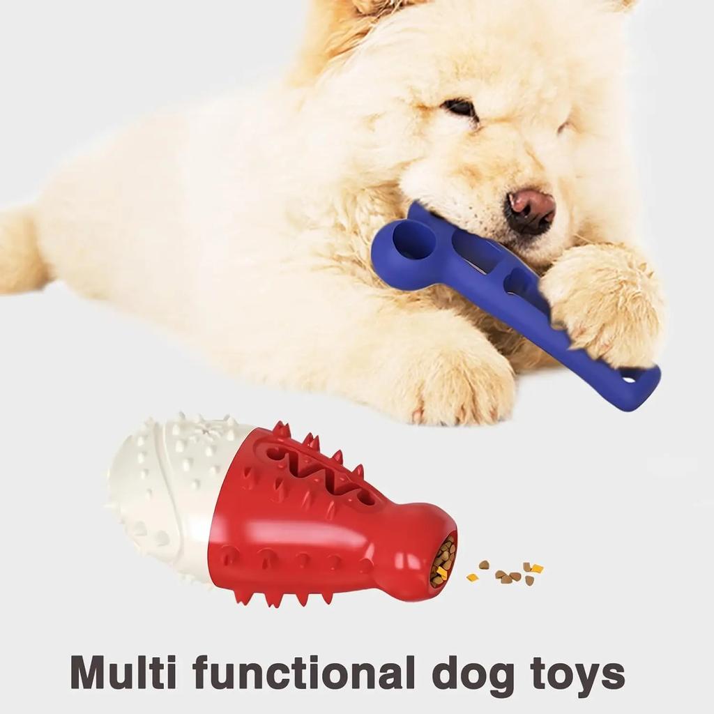 Rubber Chew Toy for Aggressive Chewers, Treat Dispensing Rubber, Teeth Cleaning, Squeaking, Dog Leaky Food Toys for Dogs
