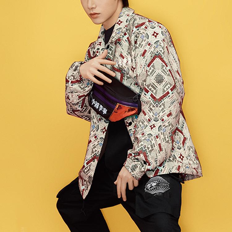 Li Ning Paris Fashion Week осень-зима, мужская куртка с принтом, желто-серая AFDQ777-1