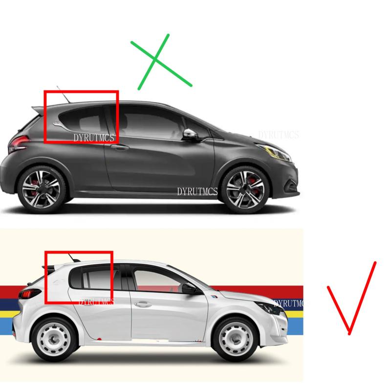 Car Rear Louver Window Side Shutter Cover For Peugeot 208 2018 2019 2020 2021-2024Trim Sticker Vent Scoop Carbon Black ABS