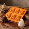 Food Grade Silicone Ice Tray Ghost Cube Mold, 6 Cavity Tray, 3D Decorative Cocktail Shape Flexible Maker, for Halloween Whisky Cocktails Large Maker