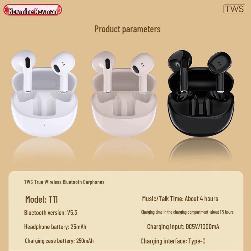 Newman T11 TWS Беспроводные полувкладыши для спорта