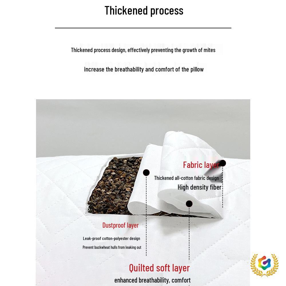 Наволочка для подушки с гречневой лузгой: Чистый хлопок, Двойная молния, Утолщенный, Безопасный для детей мешок для наполнителя подушки, Домашний текстиль.