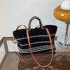 Новый нишевый дизайн простая полосатая хозяйственная сумка тоут портативная на плечо трендовая женская сумка
