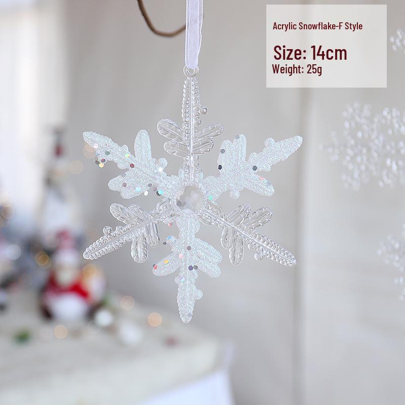 Снежинка Новогодняя елочная игрушка: Акриловая сосулька для праздничного украшения или свадебной инсталляции, прозрачно-белая
