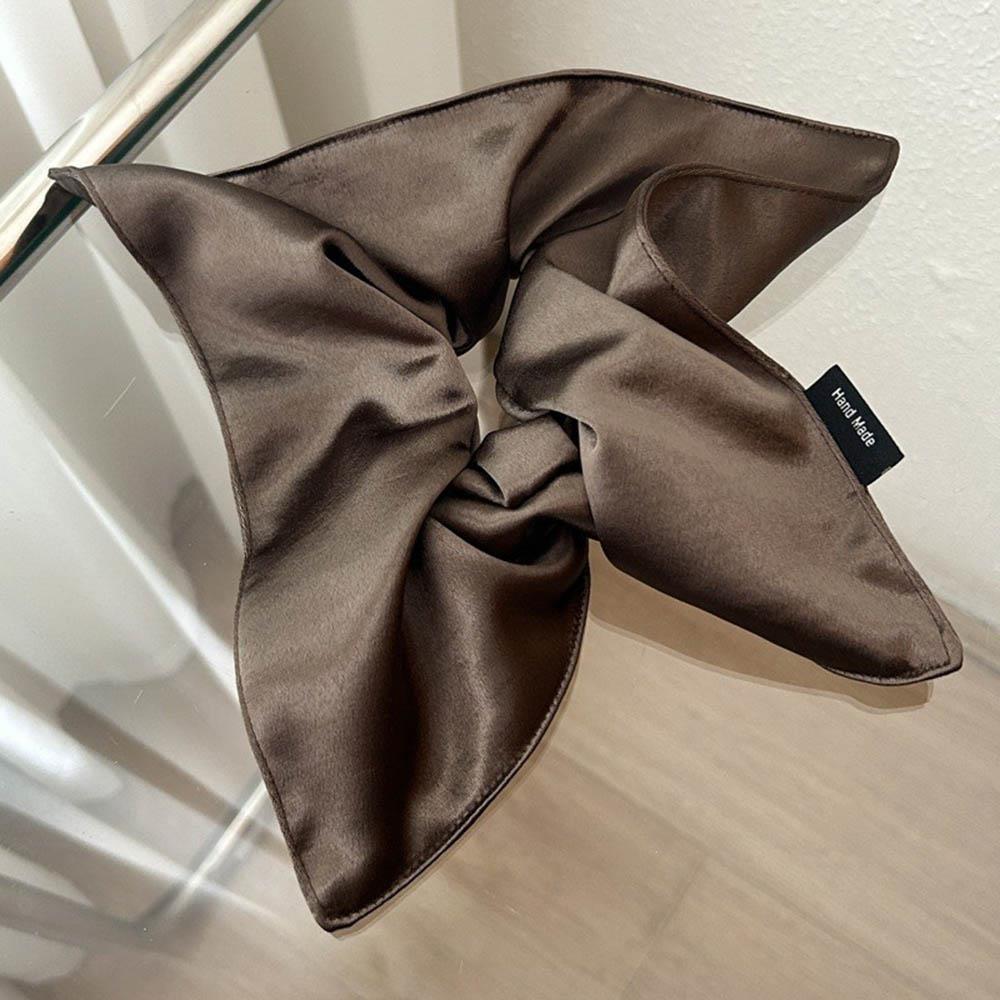 Korean Satin Silk Square Scrunchies Solid Color Elegant Hair Bands Women Girls Ponytail Holder French Hair Ties Hair Accessories