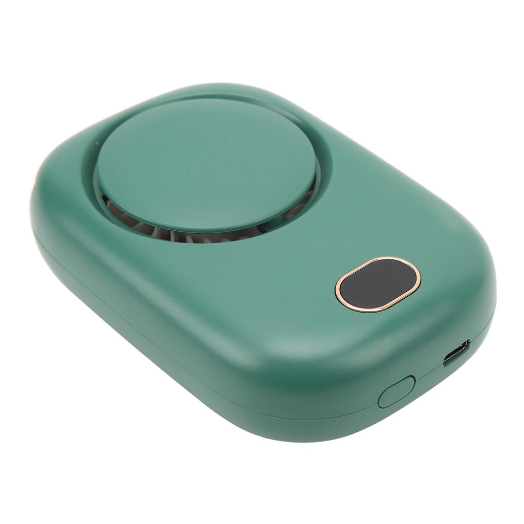 Hanging Neck Fan Portable USB Charging Leafless Fan Large Wind Power Display Hanging Neck Bladeless Small Fan Dark Green