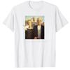 White Spoof American Gothic Fashion Graphic Tshirt Short Sleeve Summer New Cotton Unisexs Shirt Casual Streetwear