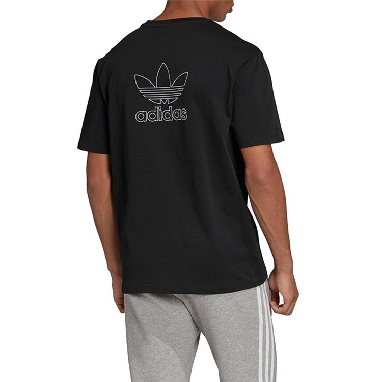 Adidas Оригинальная спортивная футболка с коротким рукавом и логотипом Trefoil, мужские топы, черная GE0826