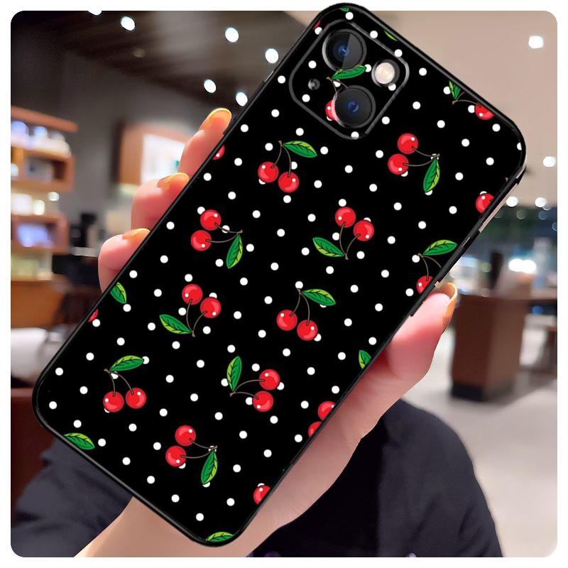 Чехол для iPhone 14 Pro Max 16 15 11 12 13 17 Pro Max mini 15 16 Plus 16e 17 Air с рисунком еды, фруктов, красной вишни