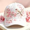 Embroidered Bee Hat Baseball with Rhinestone Bow, Bees Butterflies Pattern Sun Curved Brim Cap Hat, Adjustable Metal Buckle Sport for All-Season Wear