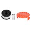 6Pcs Lawn Mower Spool with Cover Replacement Accessories Parts Fit for BLACkDECKER AF100