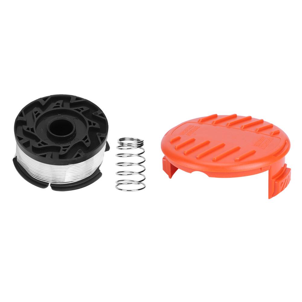 6Pcs Lawn Mower Spool with Cover Replacement Accessories Parts Fit for BLACkDECKER AF100