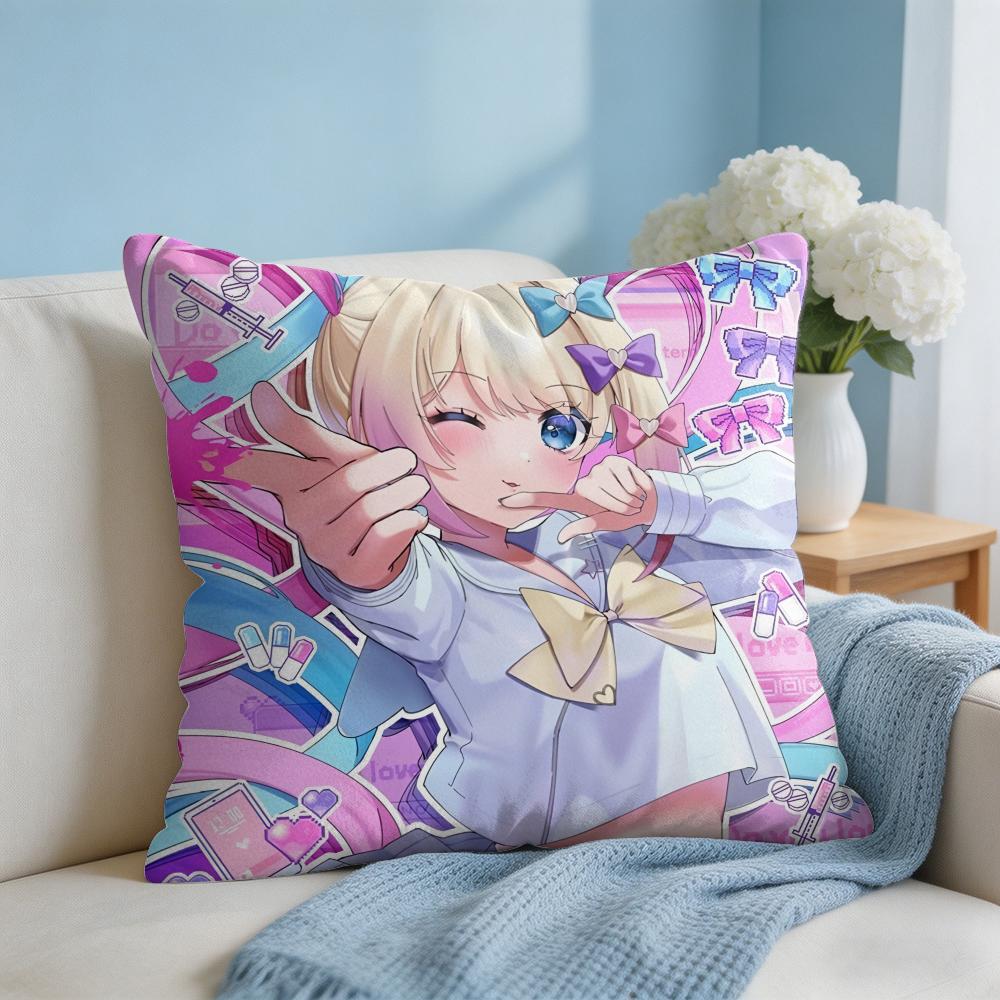 NNeedy Girl Streamer Overloa Cushion Cover Square Pillow Bedroom Sofa Leisure Comfort Living Room Home Decoration X