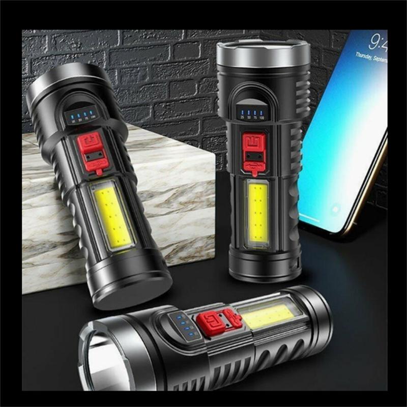 Led Tactical Flashlight Super Bright 100000lm Ipx4 Waterproof 1200mah Battery Usb Rechargeable
