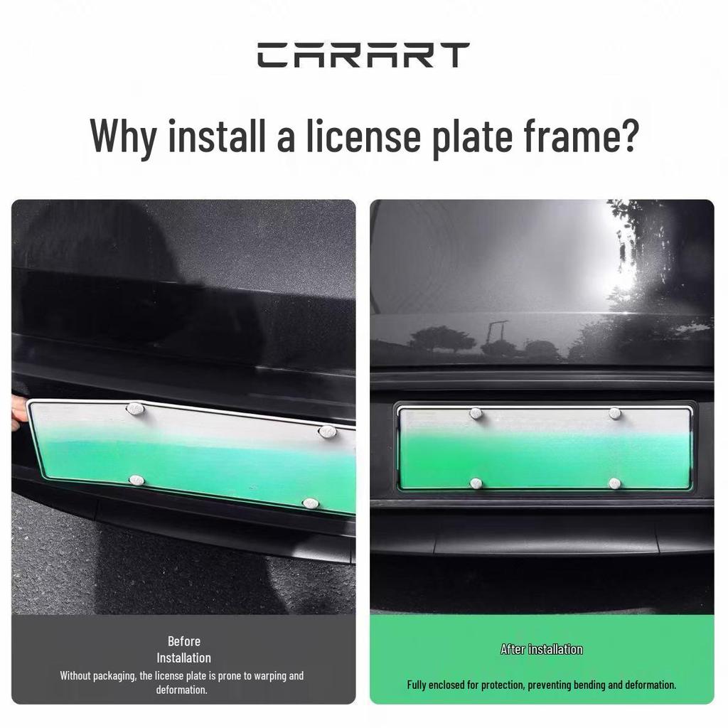 Tesla Model 3/Y/YL License Plate Frame - Full Coverage Protective Holder